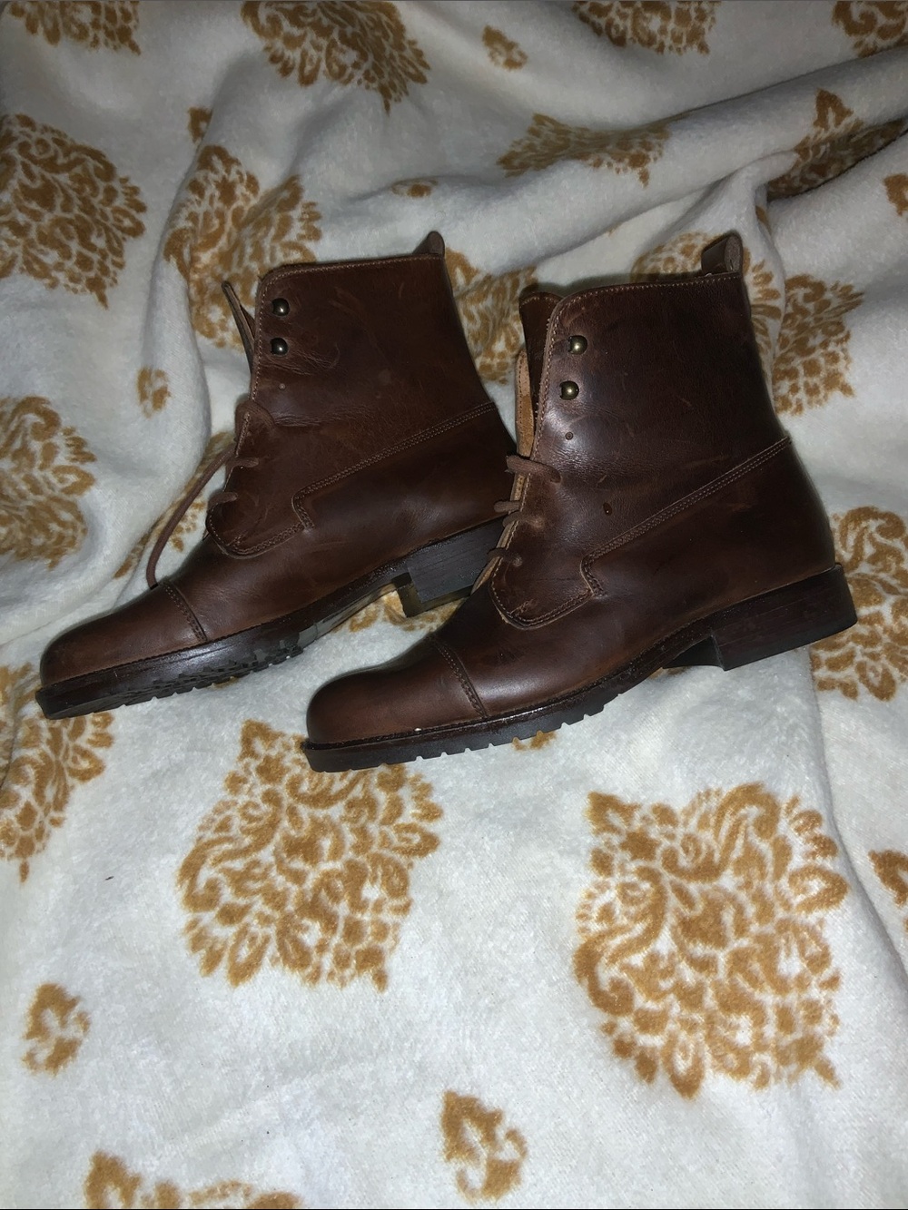 Vtg womens Brown cap toe Timberland ankle chukka boots. Sz. 8. New. Italy. - Picture 3 of 7